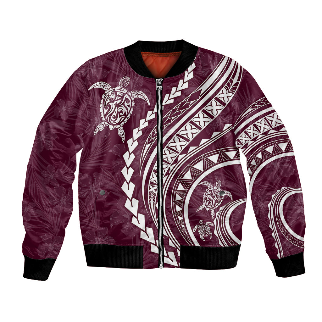 Polynesian Pride Bomber Jacket Turtle Hibiscus Luxury Style - Champagne LT7 Unisex Champagne - Polynesian Pride