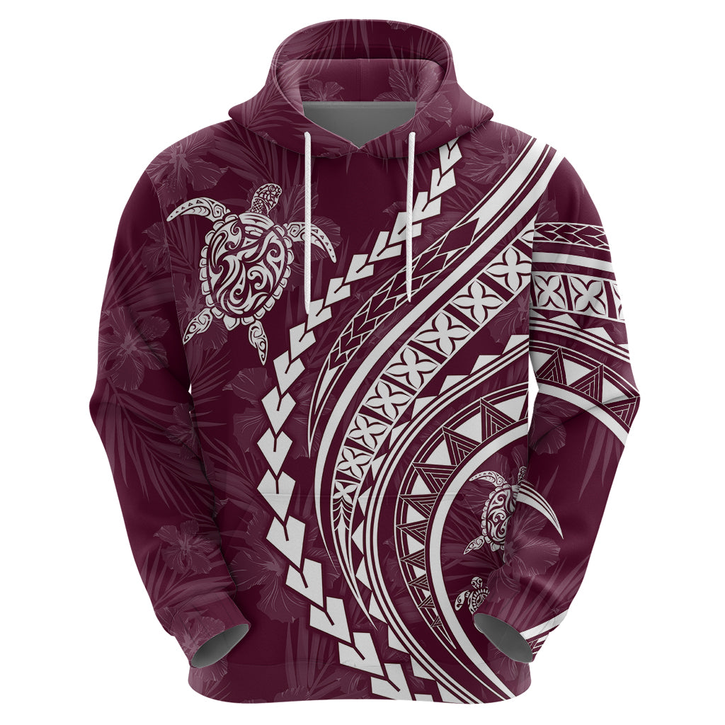 Polynesian Pride Hoodie Turtle Hibiscus Luxury Style - Champagne LT7 - Polynesian Pride
