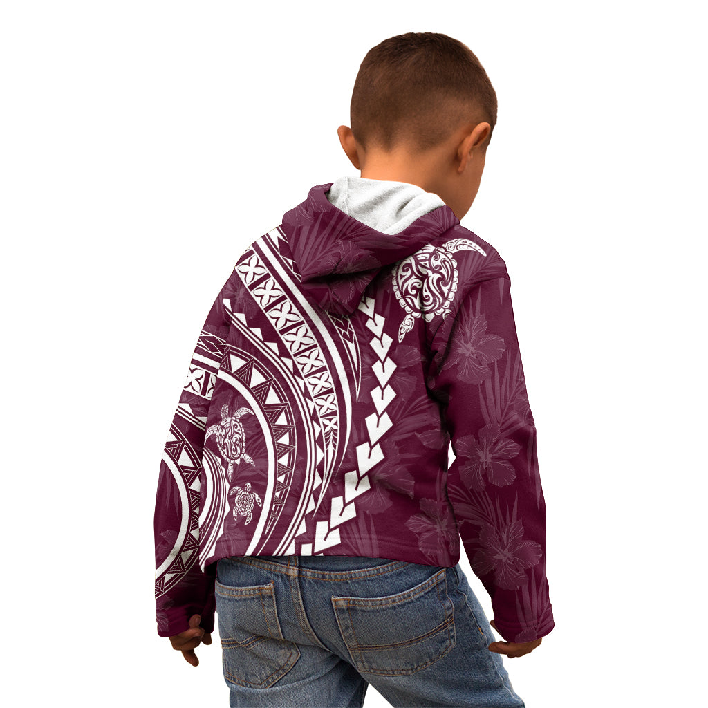 Polynesian Pride Kid Hoodie Turtle Hibiscus Luxury Style - Champagne LT7 - Polynesian Pride