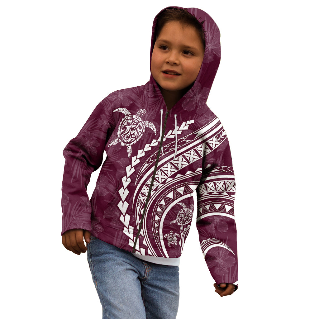Polynesian Pride Kid Hoodie Turtle Hibiscus Luxury Style - Champagne LT7 - Polynesian Pride