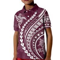 Polynesian Pride Kid Polo Shirt Turtle Hibiscus Luxury Style - Champagne LT7 Kid Champagne - Polynesian Pride