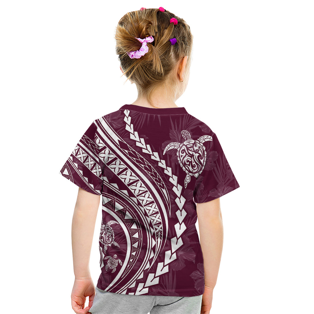 Polynesian Pride Kid T Shirt Turtle Hibiscus Luxury Style - Champagne LT7 - Polynesian Pride