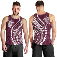 Polynesian Pride Men Tank Top Turtle Hibiscus Luxury Style - Champagne LT7 - Polynesian Pride