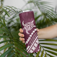 Polynesian Pride Skinny Tumbler Turtle Hibiscus Luxury Style - Champagne