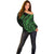 Polynesian Pride Off Shoulder Sweater Turtle Hibiscus Luxury Style - Green LT7 - Polynesian Pride