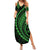 Polynesian Pride Summer Maxi Dress Turtle Hibiscus Luxury Style - Green LT7 Women Green - Polynesian Pride