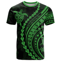 Polynesian Pride T Shirt Turtle Hibiscus Luxury Style - Green LT7 Green - Polynesian Pride