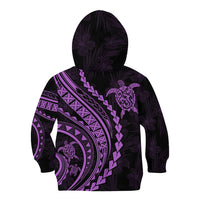 Polynesian Pride Kid Hoodie Turtle Hibiscus Luxury Style - Lilac LT7 - Polynesian Pride
