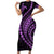 Polynesian Pride Short Sleeve Bodycon Dress Turtle Hibiscus Luxury Style - Lilac LT7 Long Dress Lilac - Polynesian Pride
