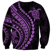 Polynesian Pride Sweatshirt Turtle Hibiscus Luxury Style - Lilac LT7 - Polynesian Pride