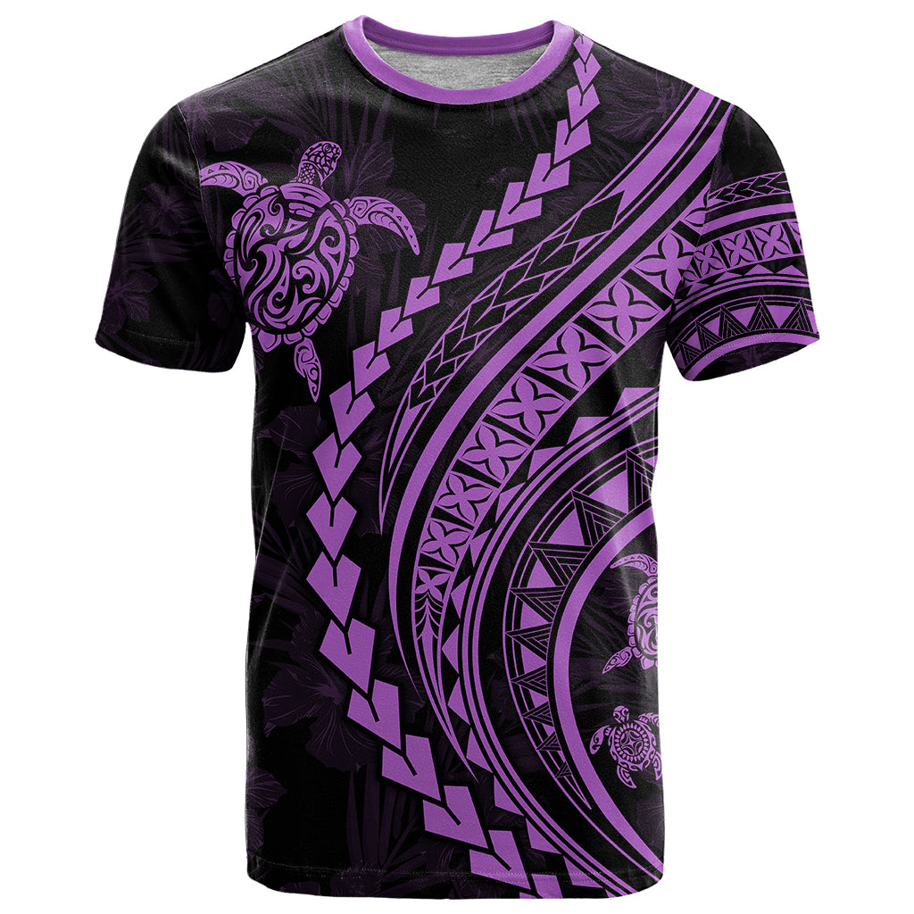 Polynesian Pride T Shirt Turtle Hibiscus Luxury Style - Lilac LT7 Lilac - Polynesian Pride