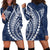 Polynesian Pride Hoodie Dress Turtle Hibiscus Luxury Style - Navy LT7 - Polynesian Pride