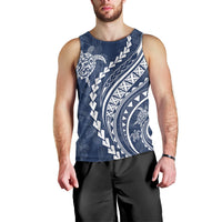 Polynesian Pride Men Tank Top Turtle Hibiscus Luxury Style - Navy LT7 - Polynesian Pride