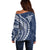 Polynesian Pride Off Shoulder Sweater Turtle Hibiscus Luxury Style - Navy LT7 - Polynesian Pride