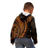Polynesian Pride Kid Hoodie Turtle Hibiscus Luxury Style - Orange LT7 - Polynesian Pride