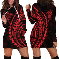 Polynesian Pride Hoodie Dress Turtle Hibiscus Luxury Style - Rose LT7 - Polynesian Pride