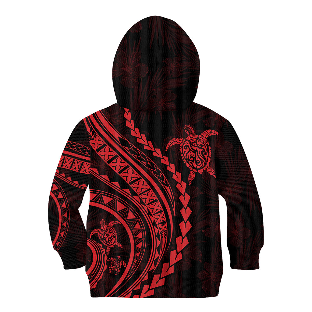 Polynesian Pride Kid Hoodie Turtle Hibiscus Luxury Style - Rose LT7 - Polynesian Pride