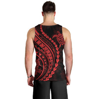 Polynesian Pride Men Tank Top Turtle Hibiscus Luxury Style - Rose LT7 - Polynesian Pride