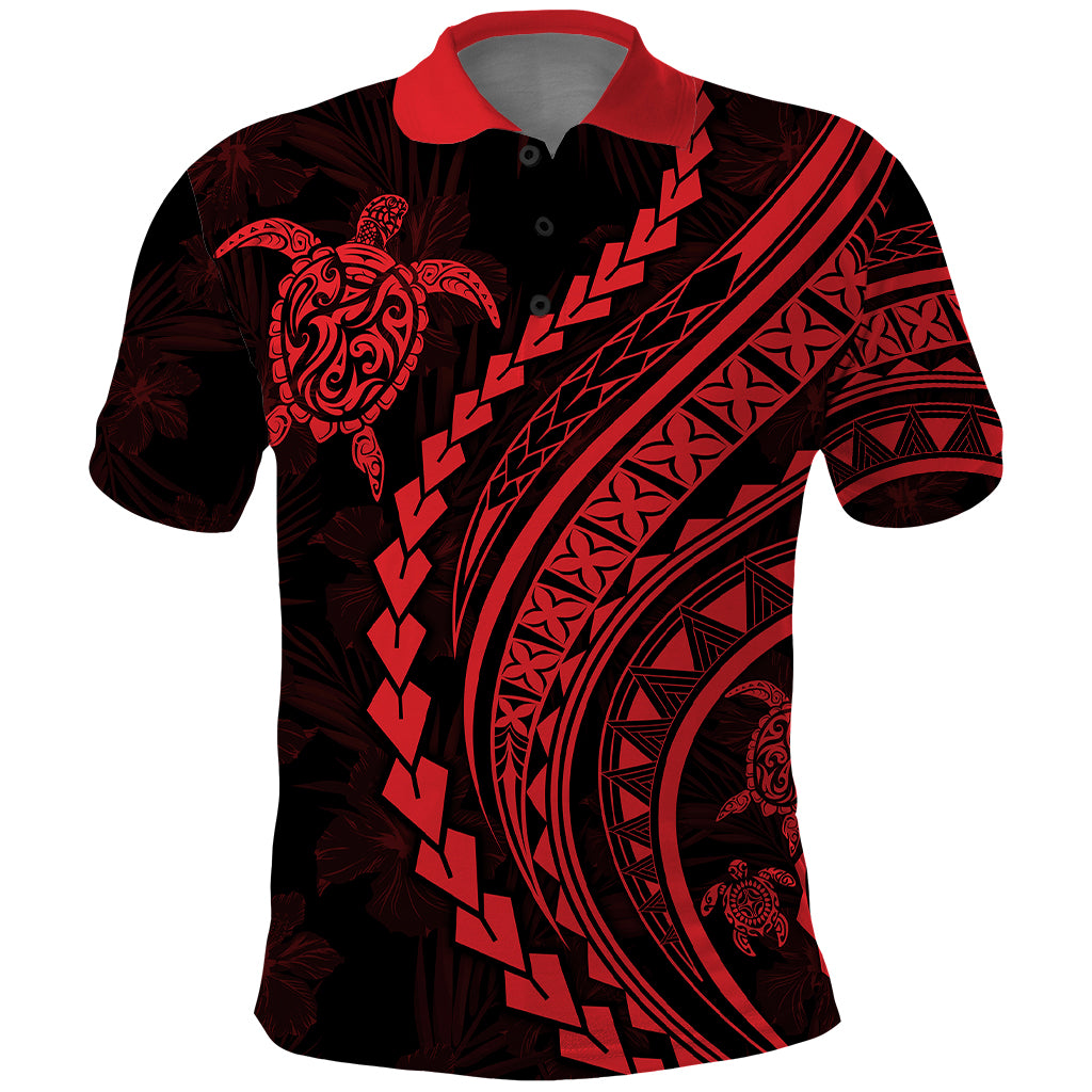 Polynesian Pride Polo Shirt Turtle Hibiscus Luxury Style - Rose LT7 Rose - Polynesian Pride