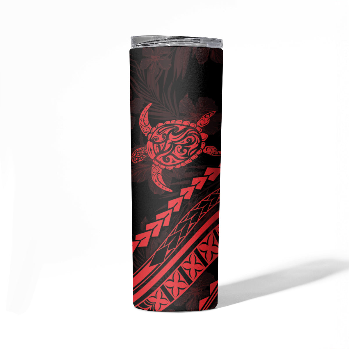 Polynesian Pride Skinny Tumbler Turtle Hibiscus Luxury Style - Rose