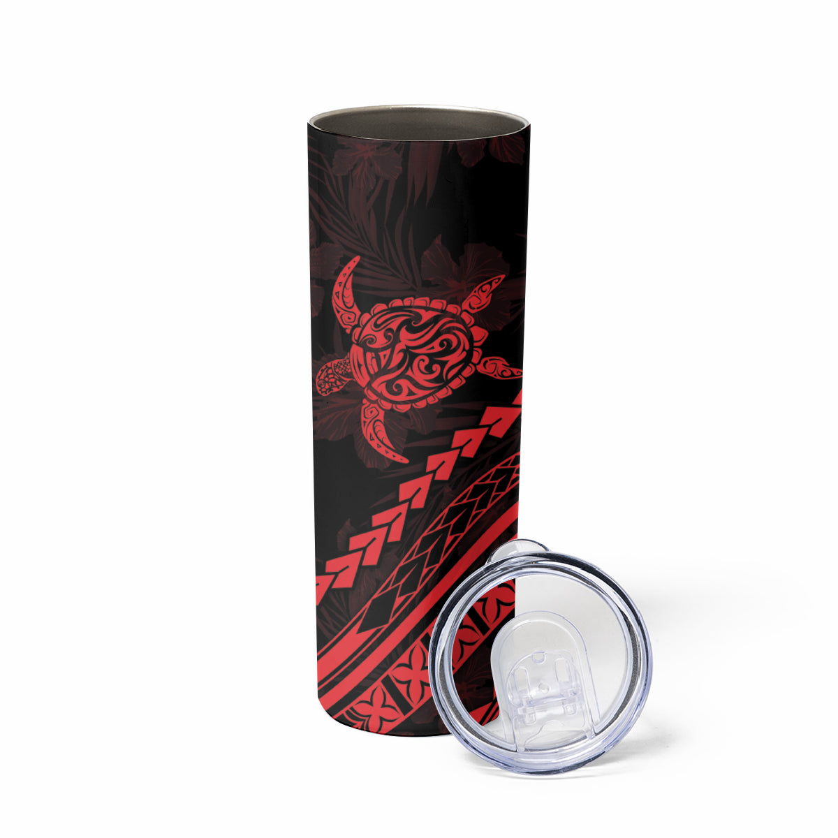 Polynesian Pride Skinny Tumbler Turtle Hibiscus Luxury Style - Rose