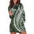 Polynesian Pride Hoodie Dress Turtle Hibiscus Luxury Style - Sage LT7 Sage - Polynesian Pride