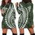 Polynesian Pride Hoodie Dress Turtle Hibiscus Luxury Style - Sage LT7 - Polynesian Pride