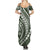 Polynesian Pride Summer Maxi Dress Turtle Hibiscus Luxury Style - Sage LT7 - Polynesian Pride