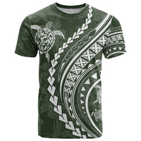 Polynesian Pride T Shirt Turtle Hibiscus Luxury Style - Sage LT7 Sage - Polynesian Pride