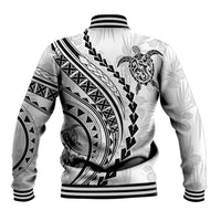 Polynesian Pride Baseball Jacket Turtle Hibiscus Luxury Style - White LT7 - Polynesian Pride