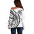 Polynesian Pride Off Shoulder Sweater Turtle Hibiscus Luxury Style - White LT7 - Polynesian Pride