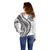Polynesian Pride Off Shoulder Sweater Turtle Hibiscus Luxury Style - White LT7 - Polynesian Pride