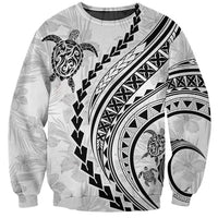 Polynesian Pride Sweatshirt Turtle Hibiscus Luxury Style - White LT7 Unisex White - Polynesian Pride