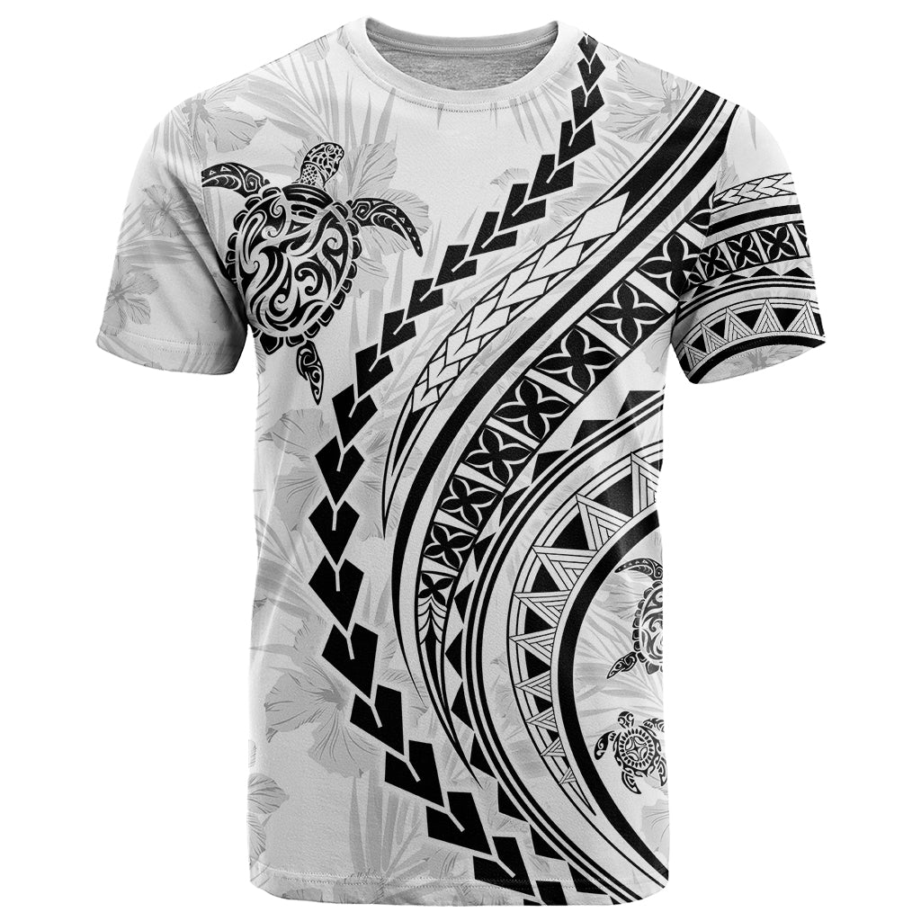 Polynesian Pride T Shirt Turtle Hibiscus Luxury Style - White LT7 White - Polynesian Pride