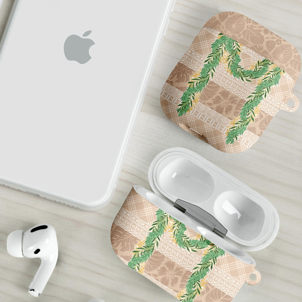 Hawai'i Paniolo Maile Twisted Lei AirPods Case Almond Brown LT7 - Polynesian Pride