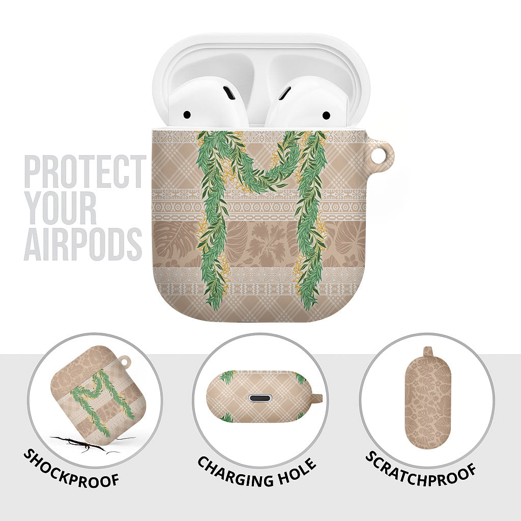 Hawai'i Paniolo Maile Twisted Lei AirPods Case Almond Brown LT7 - Polynesian Pride