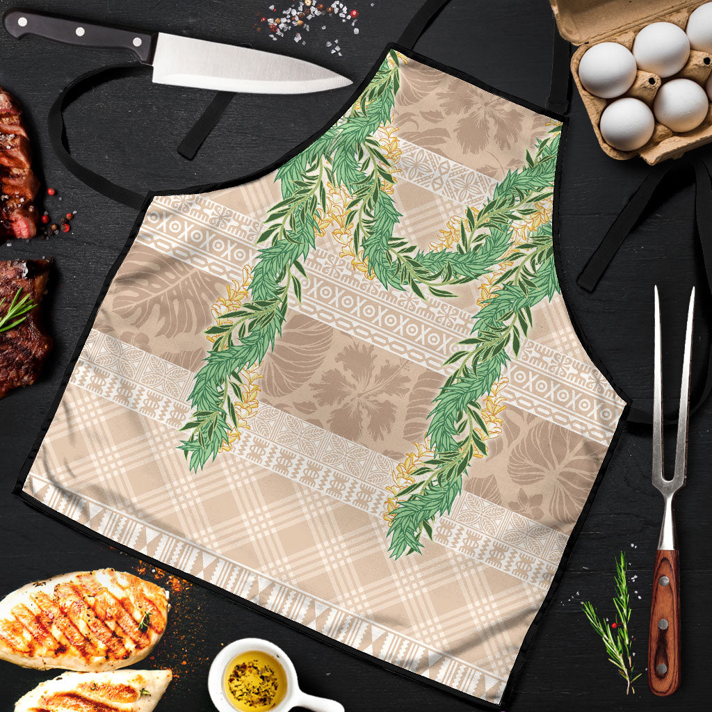Hawai'i Paniolo Maile Twisted Lei Apron Almond Brown