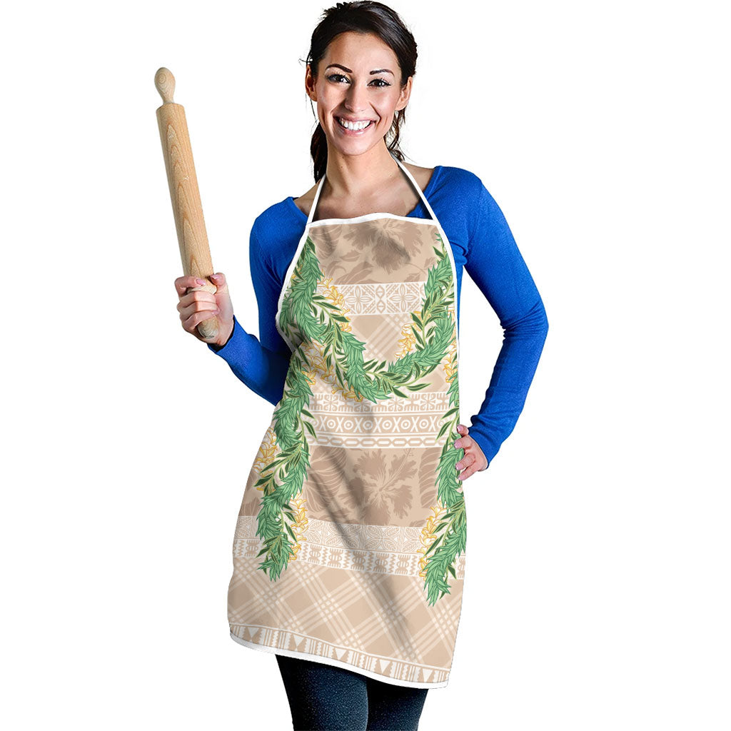 Hawai'i Paniolo Maile Twisted Lei Apron Almond Brown