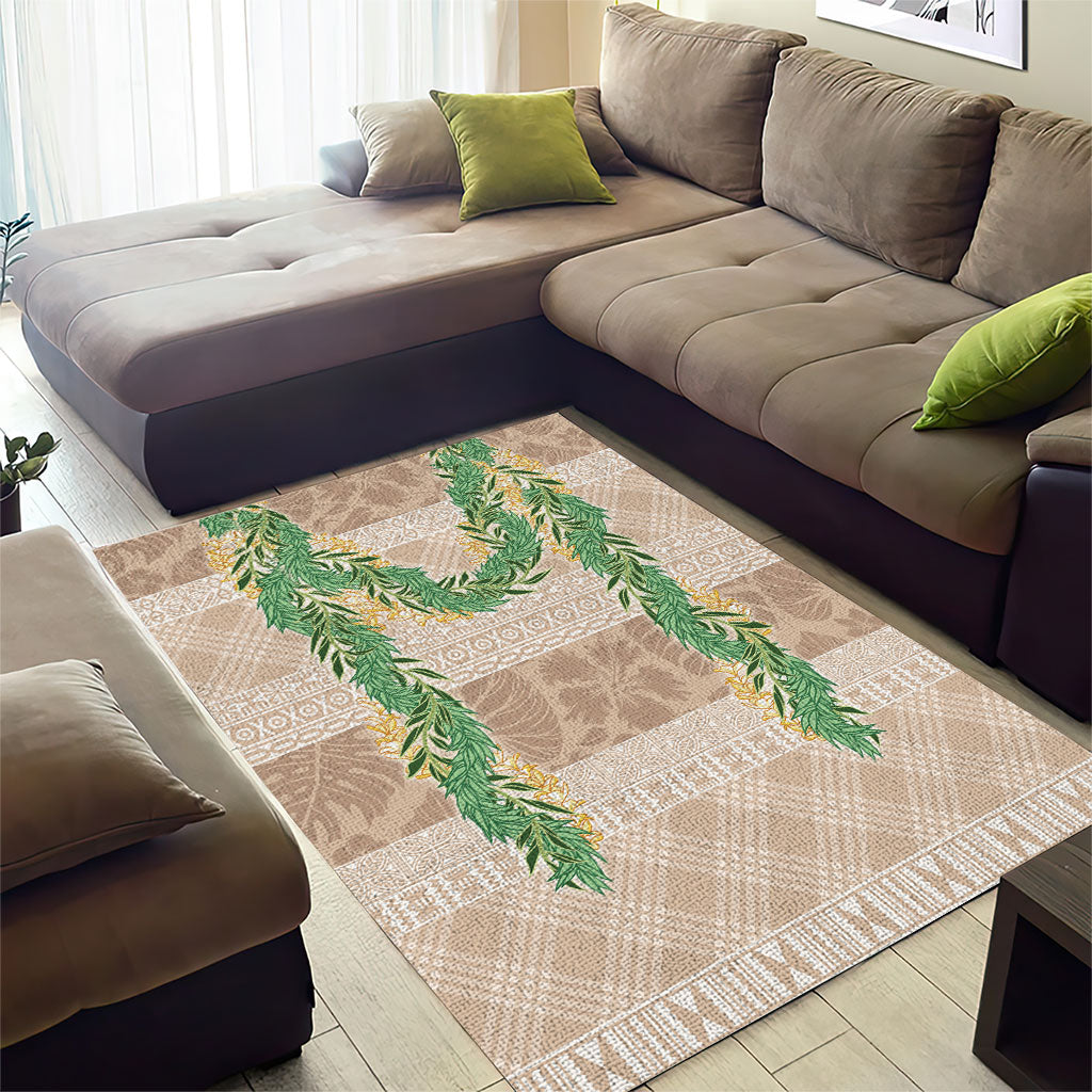 Hawai'i Paniolo Maile Twisted Lei Area Rug Almond Brown
