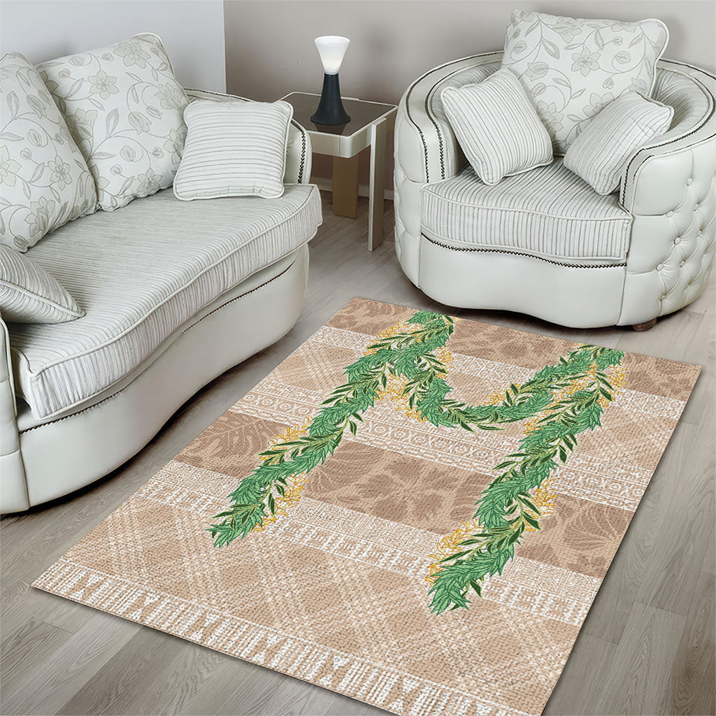 Hawai'i Paniolo Maile Twisted Lei Area Rug Almond Brown