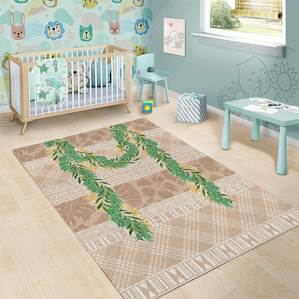 Hawai'i Paniolo Maile Twisted Lei Area Rug Almond Brown