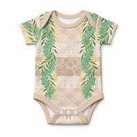Hawai'i Paniolo Maile Twisted Lei Baby Onesie Almond Brown