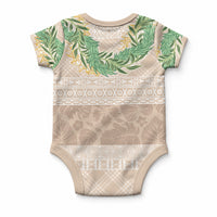 Hawai'i Paniolo Maile Twisted Lei Baby Onesie Almond Brown