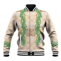 Hawai'i Paniolo Maile Twisted Lei Baseball Jacket Almond Brown