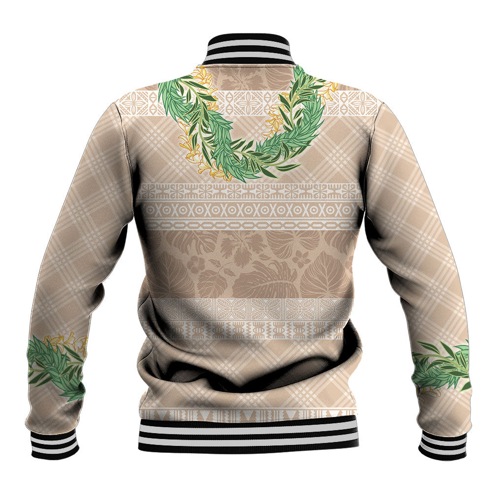Hawai'i Paniolo Maile Twisted Lei Baseball Jacket Almond Brown