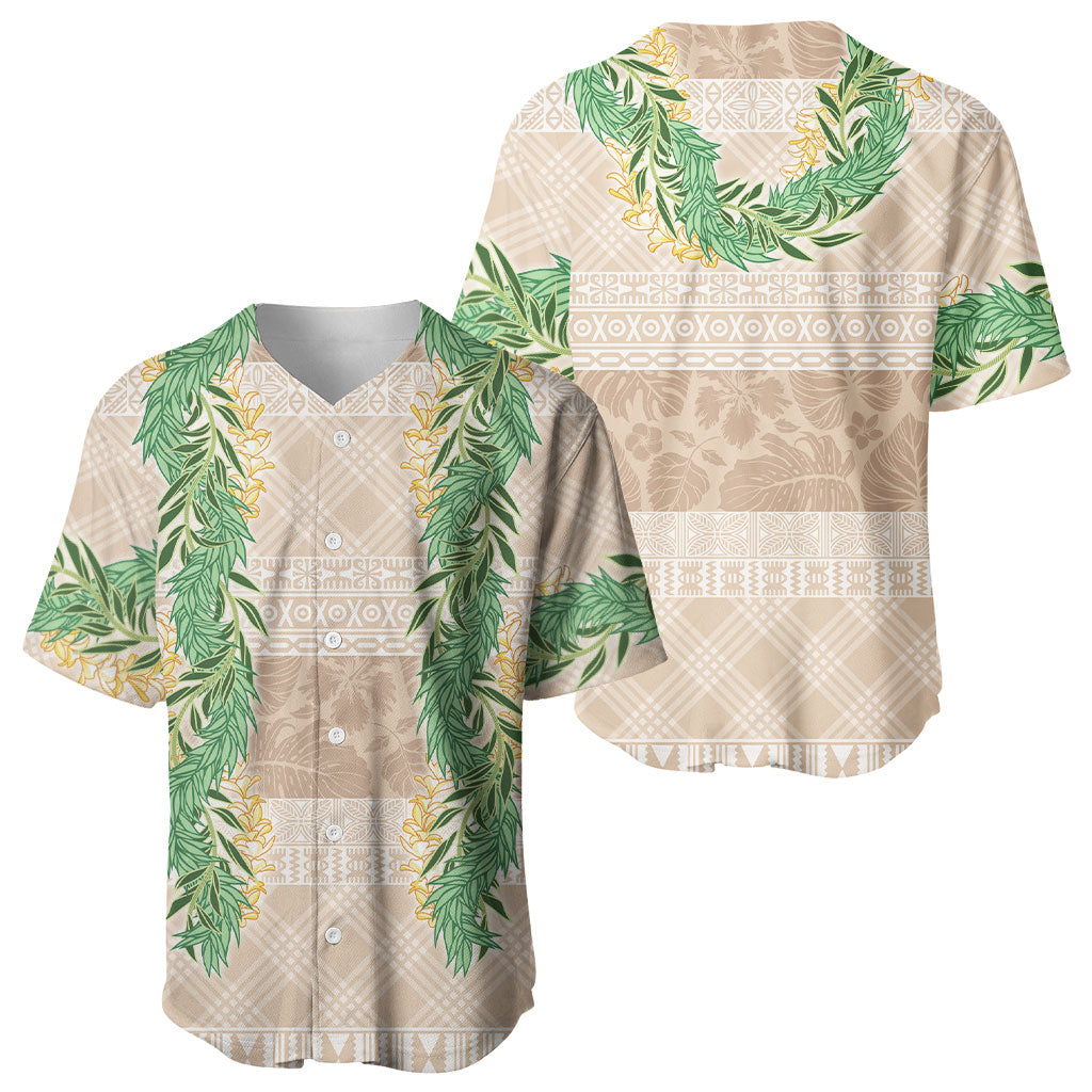 Hawai'i Paniolo Maile Twisted Lei Baseball Jersey Almond Brown