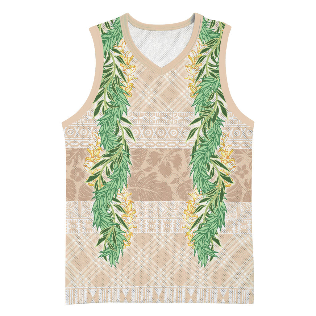 Hawai'i Paniolo Maile Twisted Lei Basketball Jersey Almond Brown