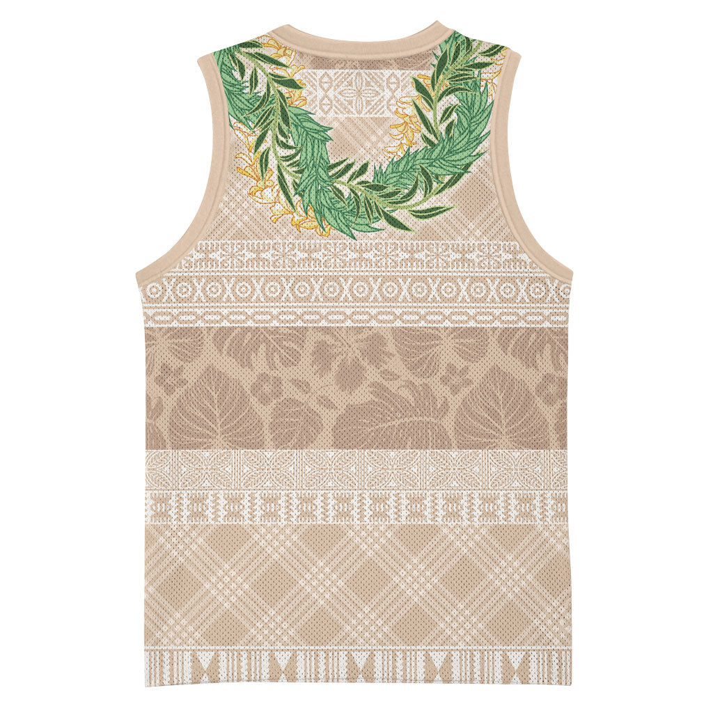 Hawai'i Paniolo Maile Twisted Lei Basketball Jersey Almond Brown