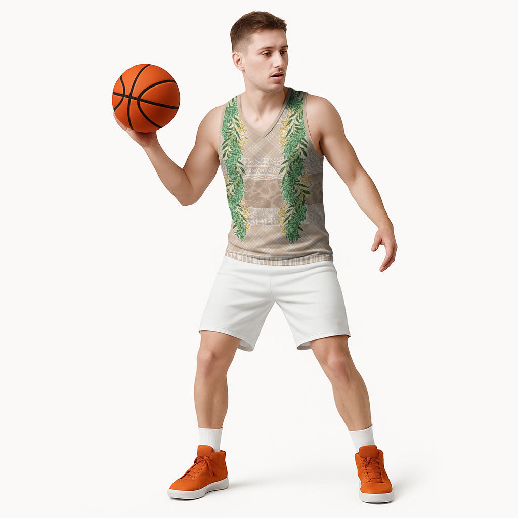 Hawai'i Paniolo Maile Twisted Lei Basketball Jersey Almond Brown