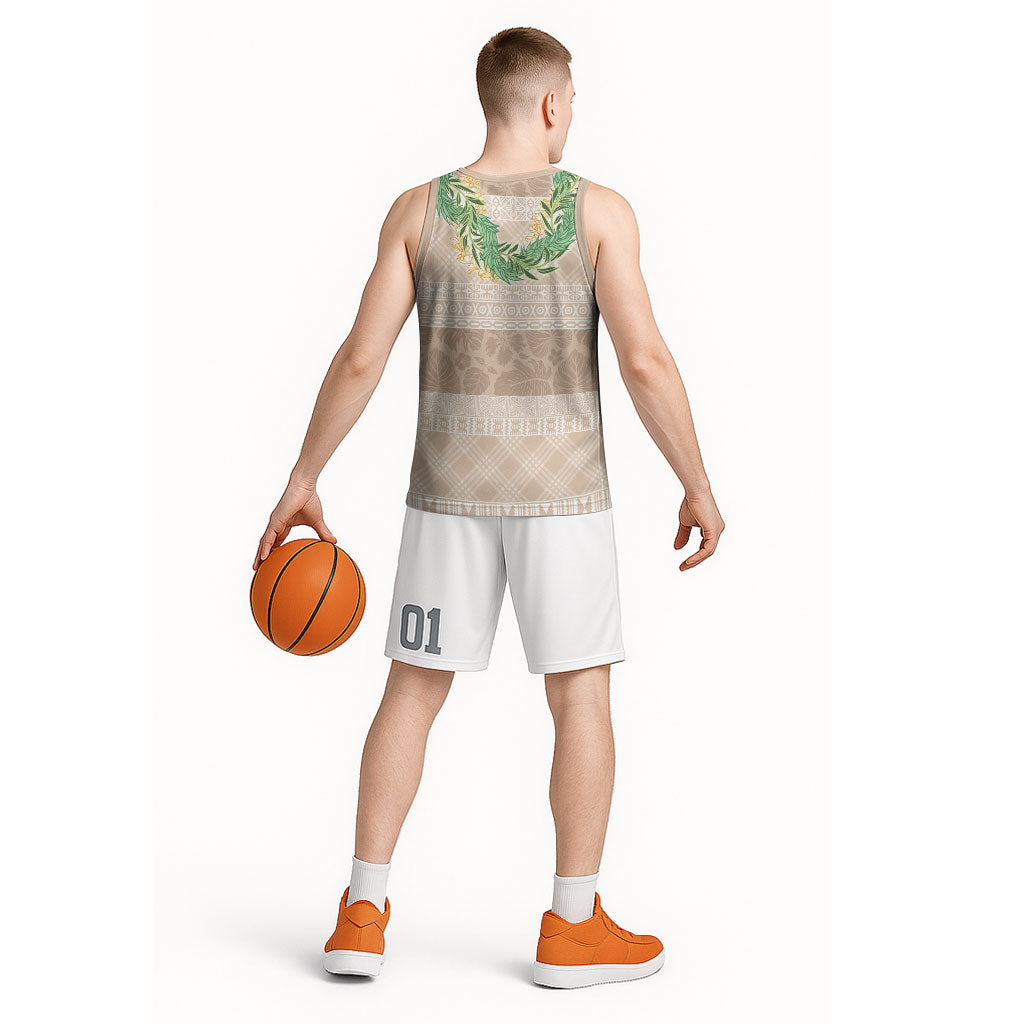 Hawai'i Paniolo Maile Twisted Lei Basketball Jersey Almond Brown